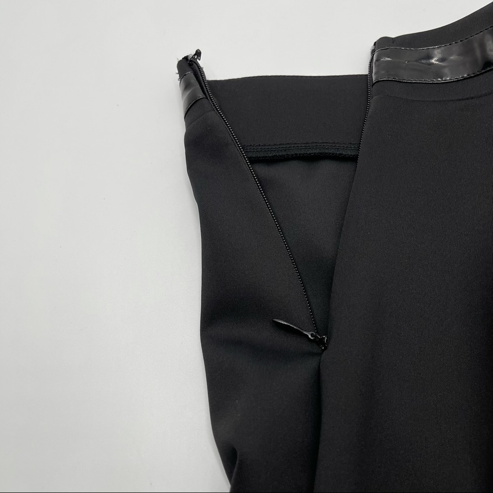 2B Bebe Black faux Leather Trim Pencil Skirt - Picture 7 of 13